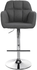 Barhocker Natoma Stoff chrom - dunkelgrau