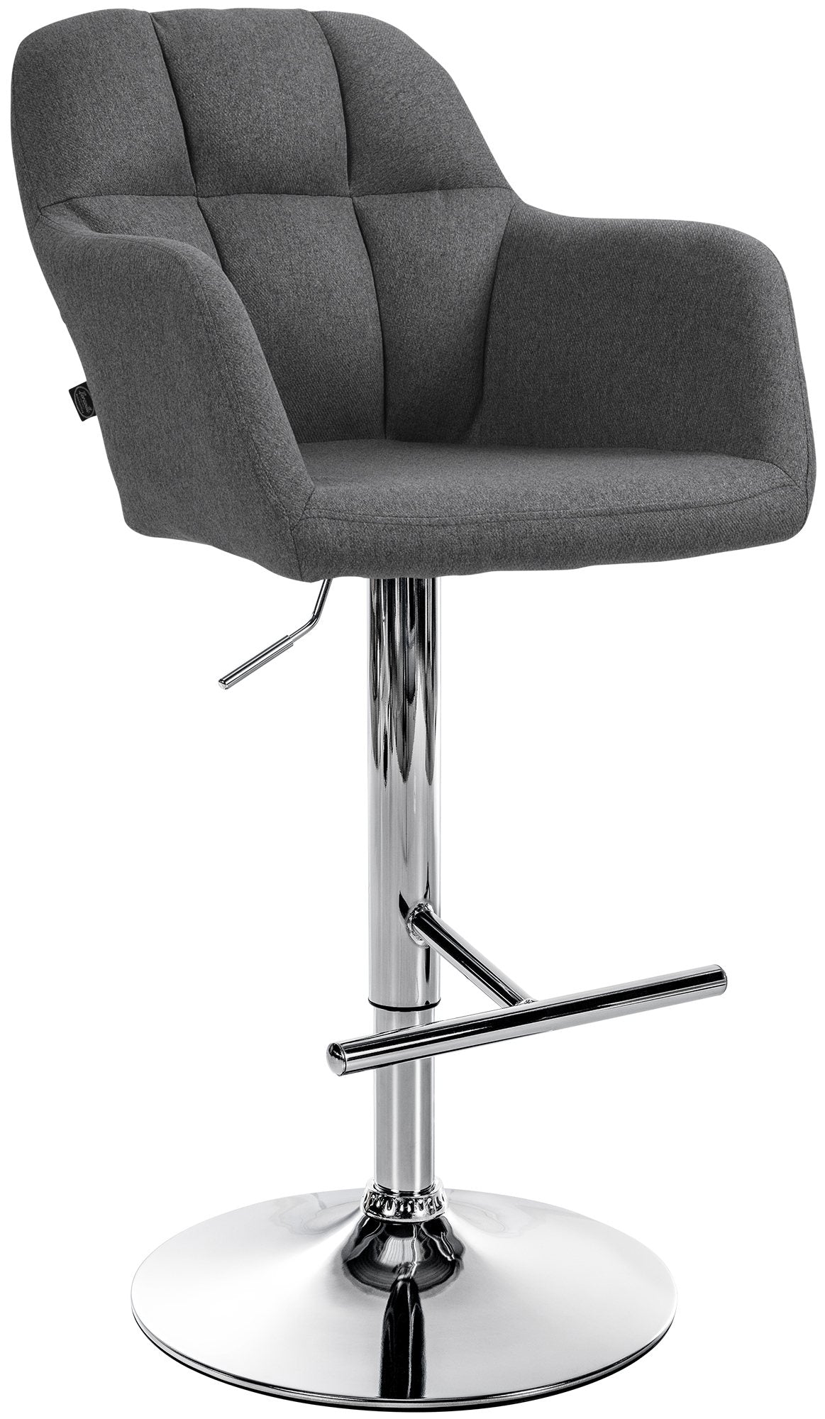 Barhocker Natoma Stoff chrom - dunkelgrau