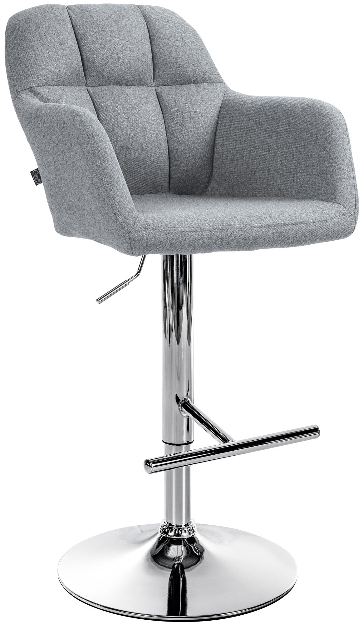 Barhocker Natoma Stoff chrom - grau