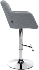 Barhocker Natoma Stoff chrom - grau