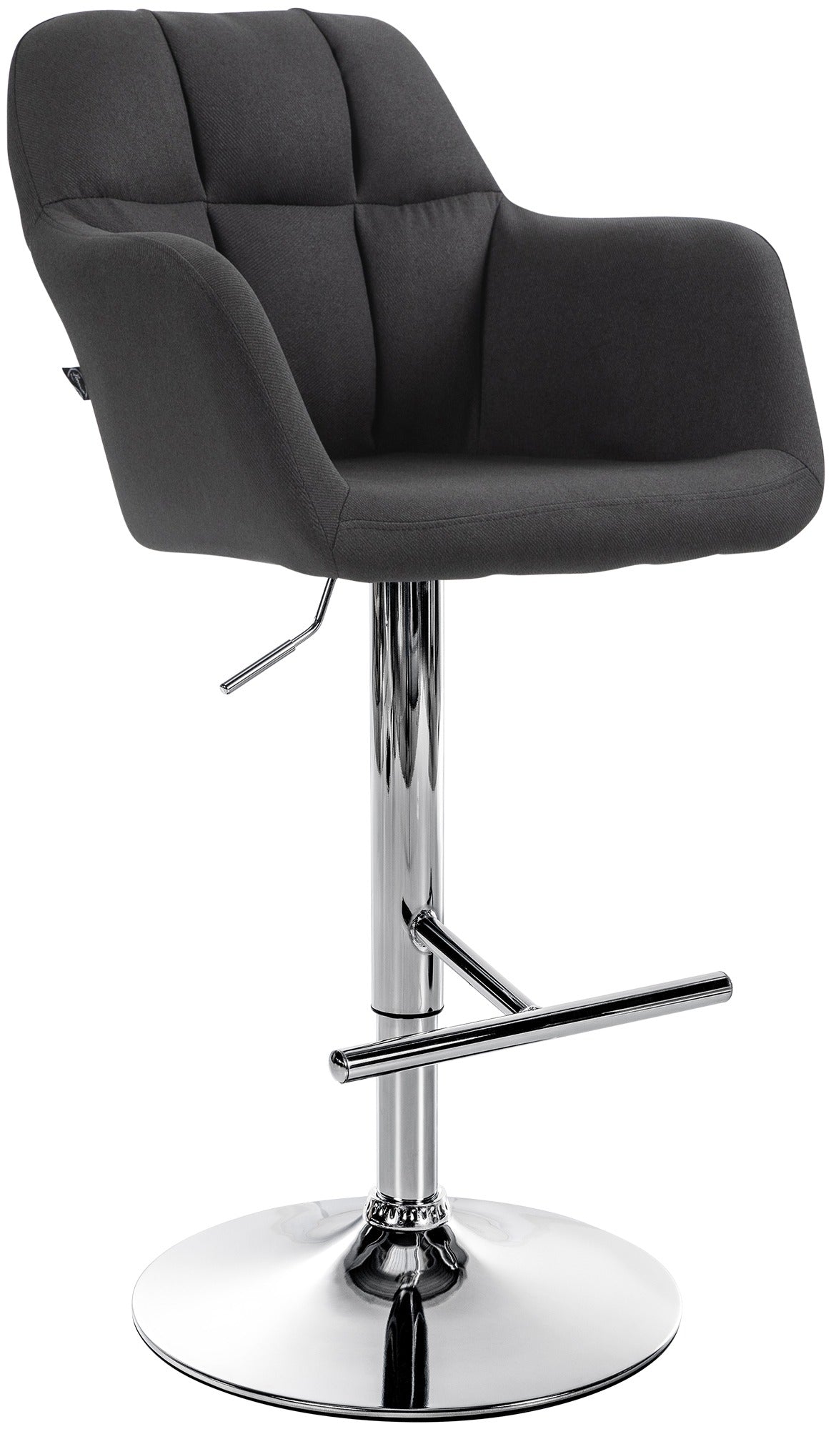 Barhocker Natoma Stoff chrom - schwarz