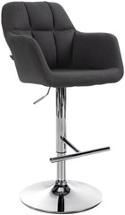 Barhocker Natoma Stoff chrom - schwarz