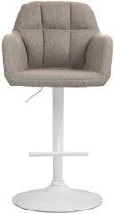 Barhocker Natoma Stoff wei� - taupe