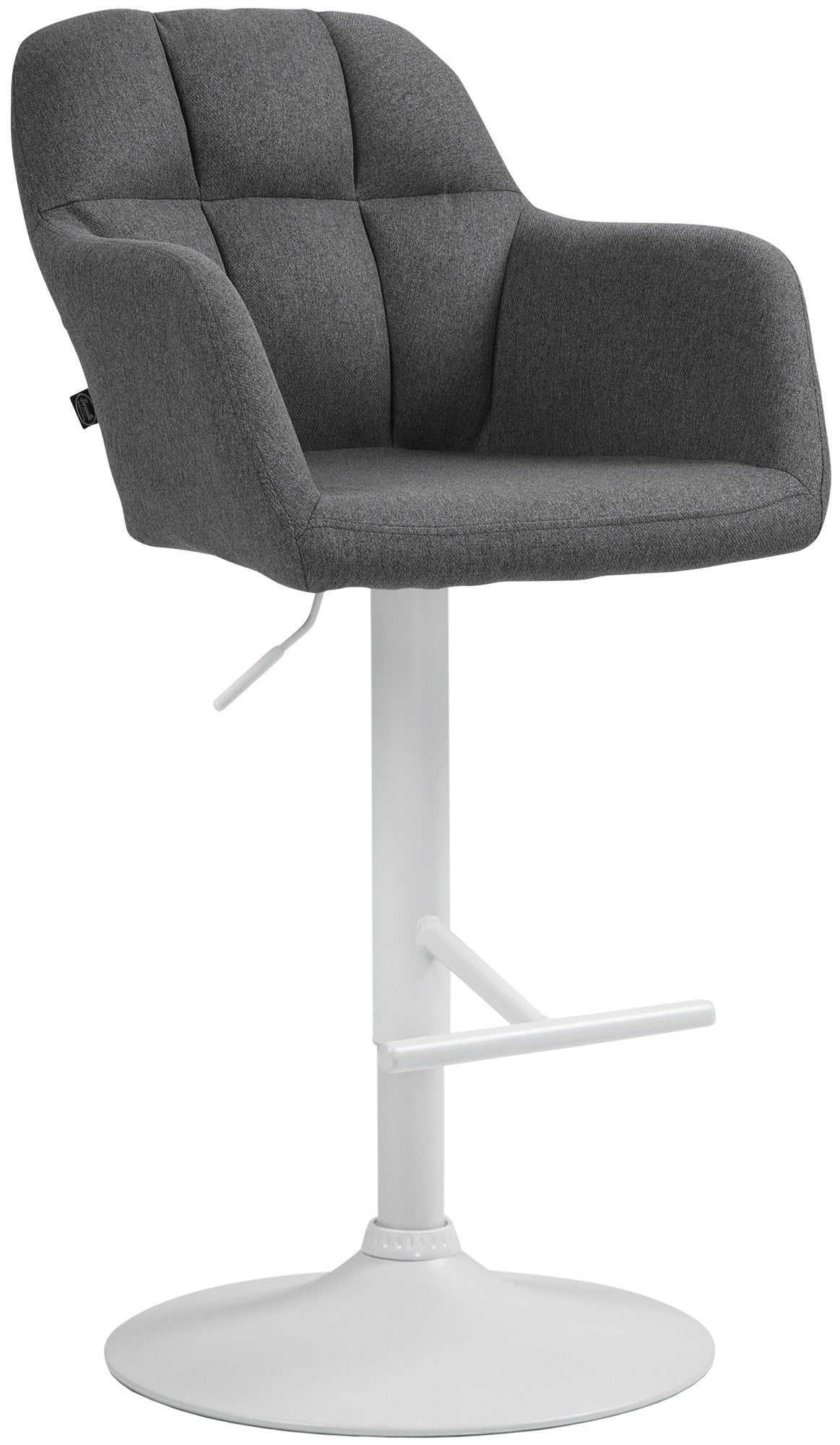 Barhocker Natoma Stoff wei� - dunkelgrau