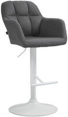 Barhocker Natoma Stoff wei� - dunkelgrau