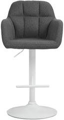 Barhocker Natoma Stoff wei� - dunkelgrau