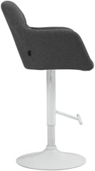Barhocker Natoma Stoff wei� - dunkelgrau