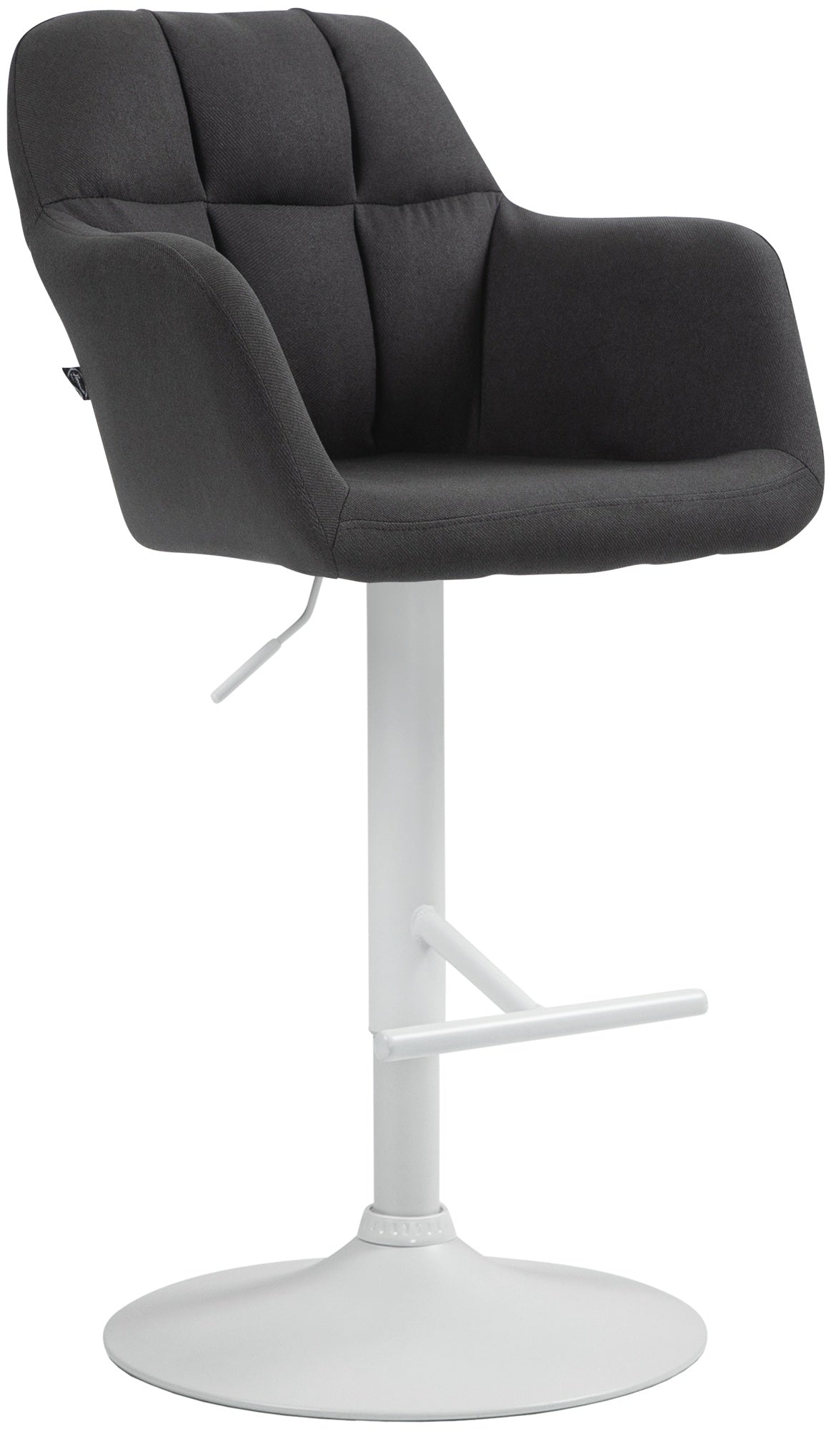 Barhocker Natoma Stoff wei� - schwarz