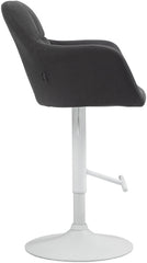 Barhocker Natoma Stoff wei� - schwarz