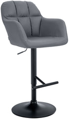 Barhocker Natoma Kunstleder schwarz - grau