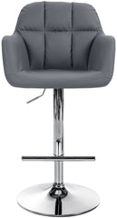 Barhocker Natoma Kunstleder chrom - grau