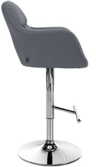 Barhocker Natoma Kunstleder chrom - grau