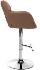 Barhocker Natoma Kunstleder chrom - hellbraun