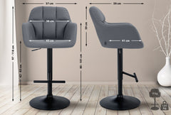 Barhocker Natoma Kunstleder schwarz - grau