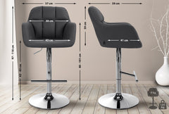 Barhocker Natoma Kunstleder chrom - schwarz
