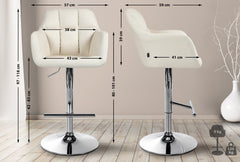 Barhocker Natoma Kunstleder chrom - creme
