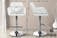 Barhocker Natoma Kunstleder chrom - wei�