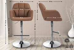 Barhocker Natoma Kunstleder chrom - hellbraun