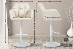 Barhocker Natoma Kunstleder wei� - creme