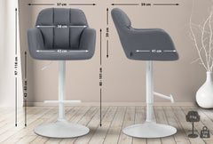 Barhocker Natoma Kunstleder wei� - grau