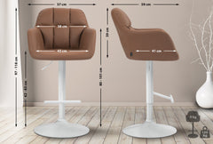 Barhocker Natoma Kunstleder wei� - hellbraun
