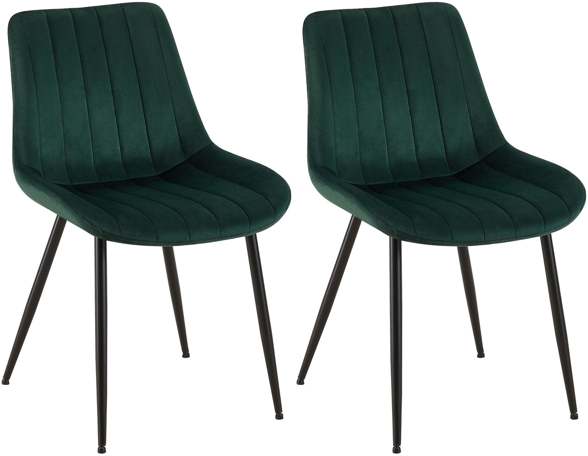 2er Set Stühle Rahden Samt - grün