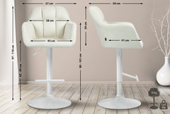 Barhocker Natoma Stoff wei� - creme