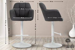 Barhocker Natoma Stoff wei� - schwarz