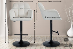 Barhocker Natoma Samt schwarz - creme