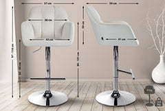 Barhocker Natoma Samt chrom - creme