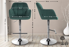Barhocker Natoma Samt chrom - gr�n