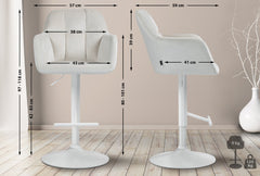 Barhocker Natoma Samt wei� - creme