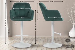 Barhocker Natoma Samt wei� - gr�n
