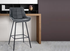 Barhocker Weston Kunstleder - grau