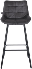 Barhocker Weston Samt - dunkelgrau