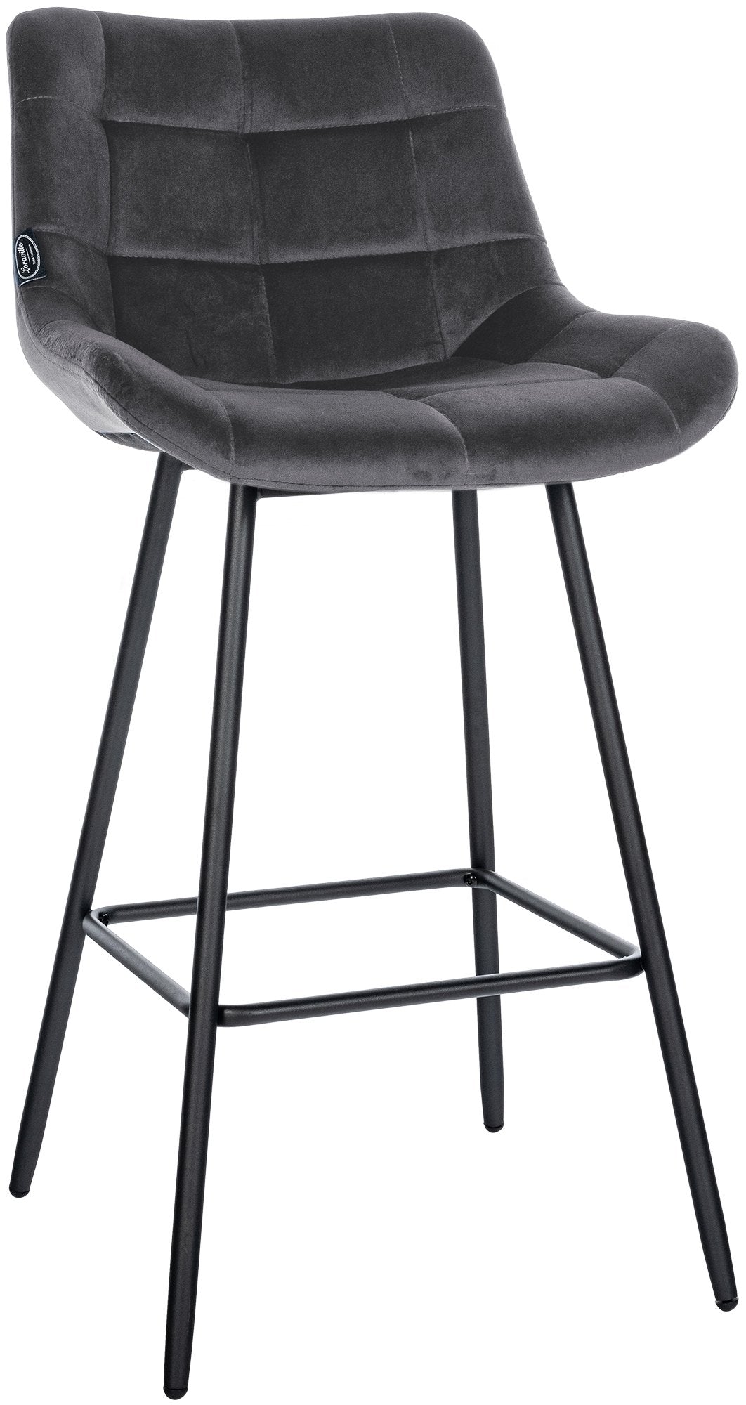 Barhocker Weston Samt - dunkelgrau