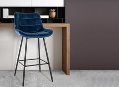 Barhocker Weston Samt - blau