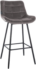 Barhocker Weston Samt - grau