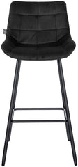 Barhocker Weston Samt - schwarz