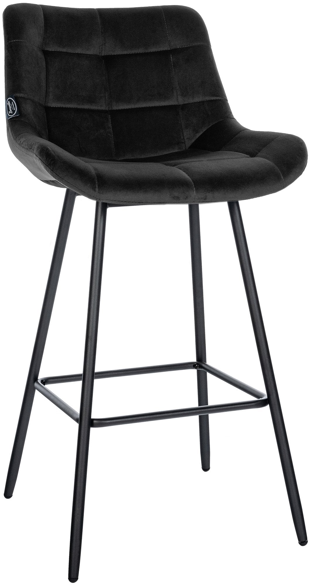 Barhocker Weston Samt - schwarz