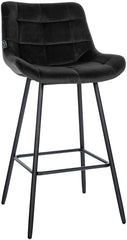 Barhocker Weston Samt - schwarz