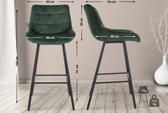 Barhocker Weston Samt - dunkelgr�n