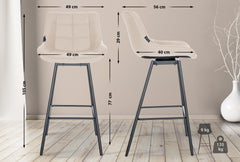Barhocker Weston Schwenkbar Kunstleder - creme