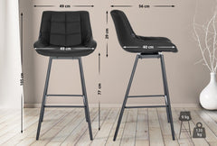 Barhocker Weston Schwenkbar Kunstleder - schwarz