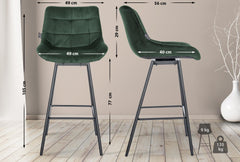 Barhocker Weston Schwenkbar Samt - dunkelgr�n