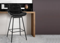 Barhocker Weston Schwenkbar Samt - schwarz