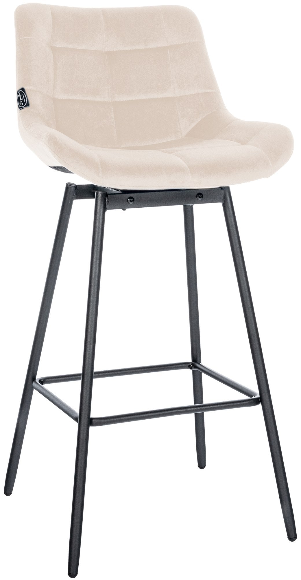 Barhocker Weston Schwenkbar Samt - creme