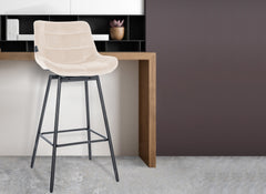 Barhocker Weston Schwenkbar Samt - creme
