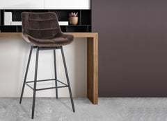 Barhocker Weston Schwenkbar Samt - braun