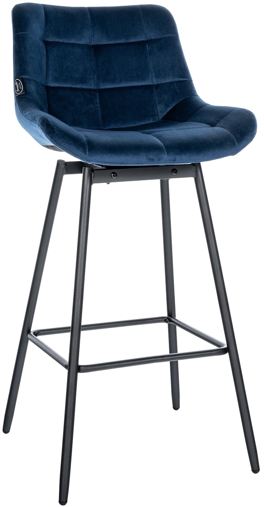 Barhocker Weston Schwenkbar Samt - blau